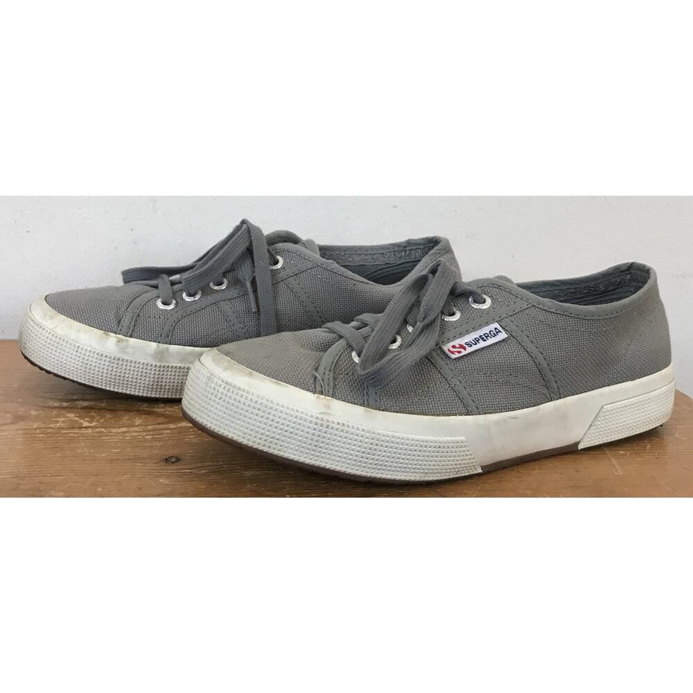 Superga Gray Lace Up Sneakers Boat Shoes 7.5 womens 6 mens 38